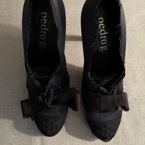 Pedro Garcia Black Satin Pumps